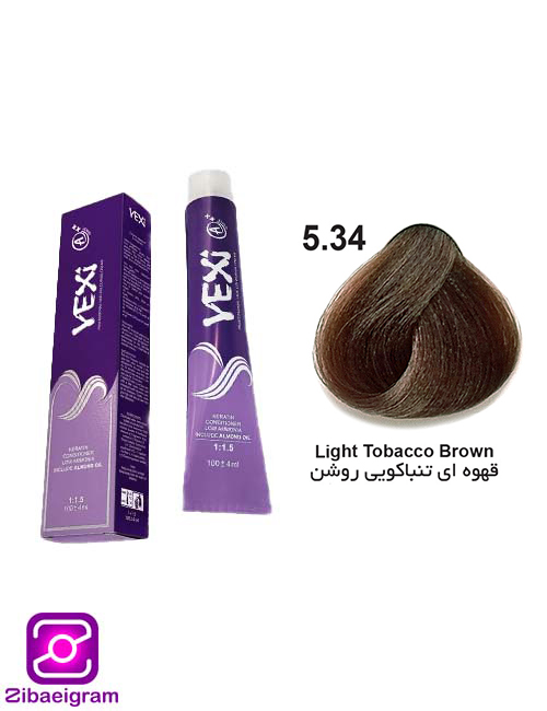رنگ-مو-قهوه-ای-تنباکویی-روشن- یکسی